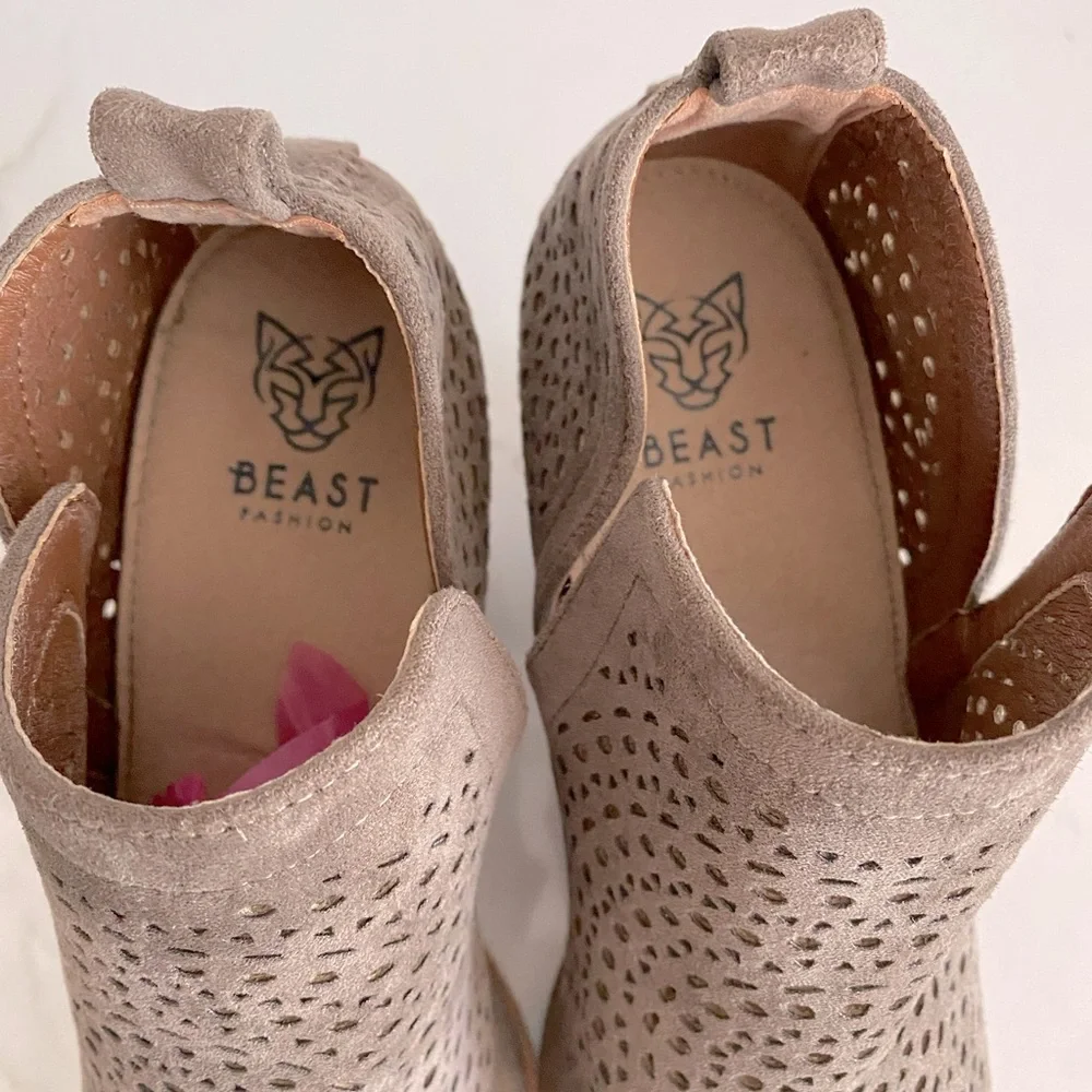 Beast Taupe Suede Booties - Picture 4 of 5